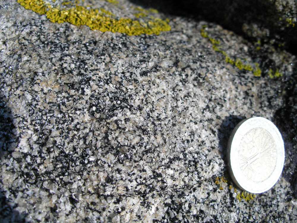 Punto 2. Detalle de la mineralogía y textura del granito de Toénot.